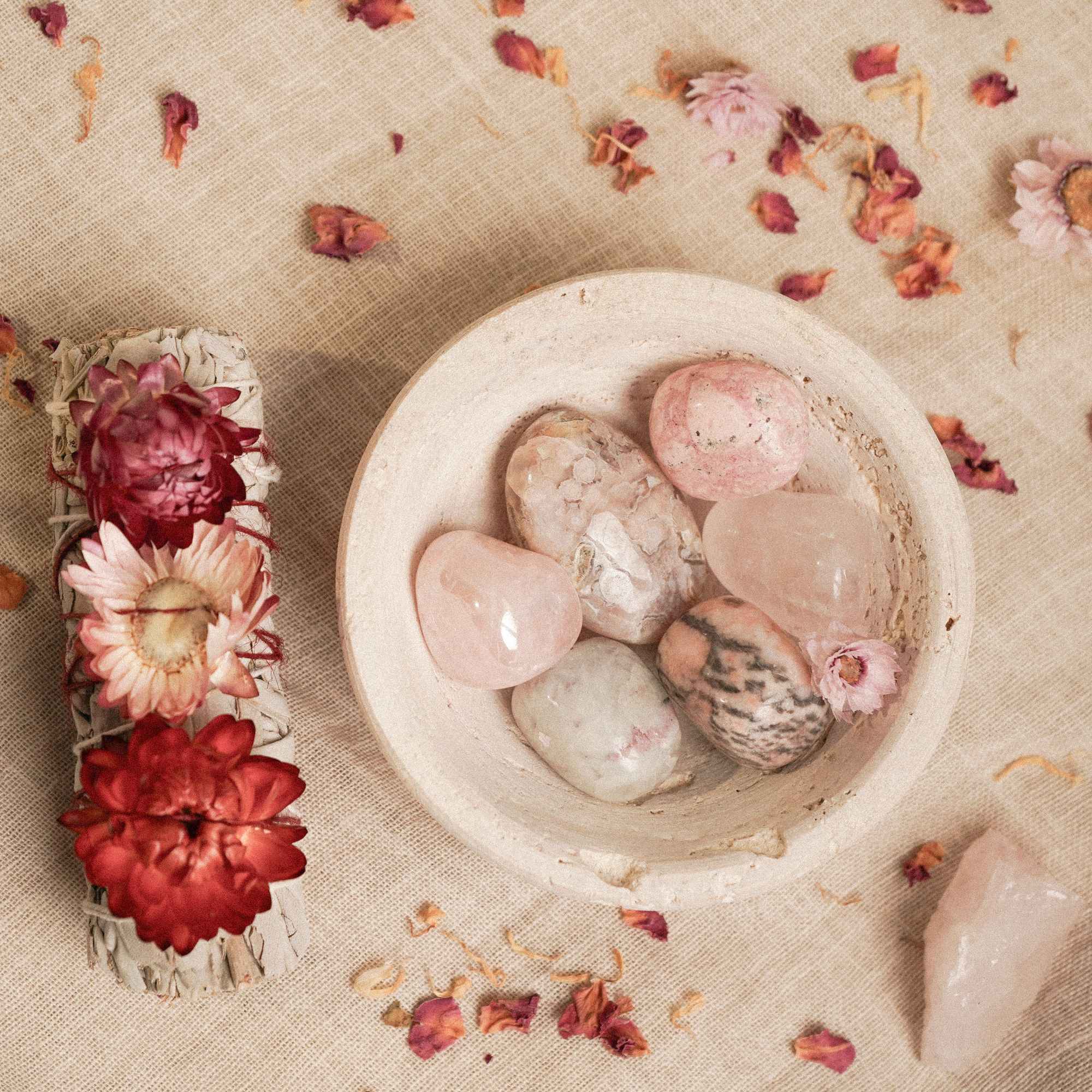 Polished rose quartz
